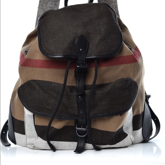 Burberry canvas large check backpack. - Picture 6 of 7